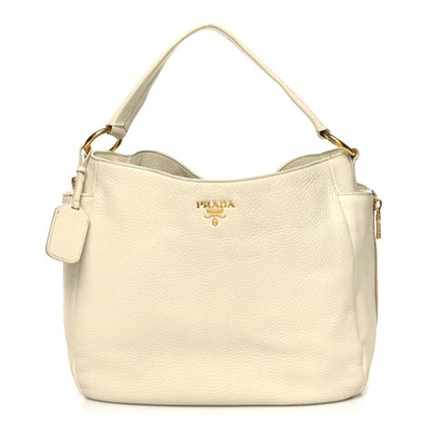 PRADA Vitello Daino Side Zip Pocket Hobo Talco 